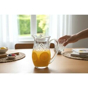 Waterford Crystal Lismore Ice Lip Pitcher Cut Glass Water Jug Signed Small 7.25"